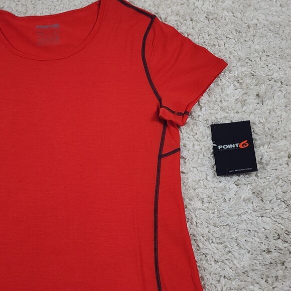Point 6 Merino Wool Top Womens Large Red Breeze Athletic Fit Soft Active Tshirt - Picture 4 of 11